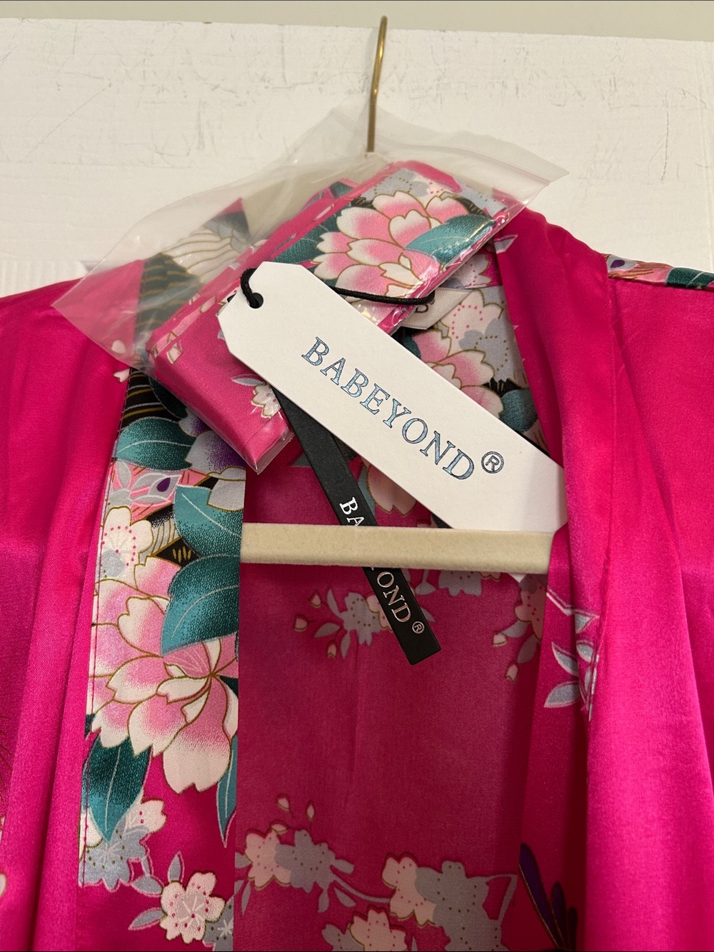 Pink Floral Kimono Robe - Picture 3 of 12
